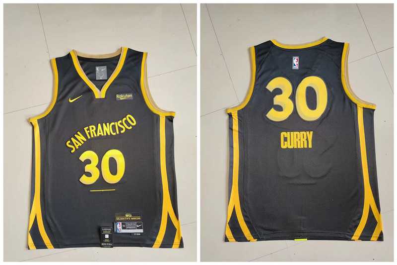 Warriors 30 Stephen Curry Black Nike 2023-24 City Edition Swingman Jersey